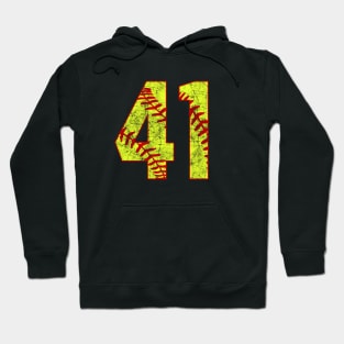 Fastpitch Softball Number 41 #41 Softball Shirt Jersey Uniform Favorite Player Biggest Fan Hoodie